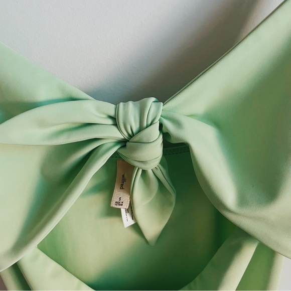 Wilfred Noe Bodysuit, Aritzia Swimsuit, Sz Small, Lime Green Tie Front Swimsuit - Picture 5 of 9